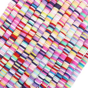 6MM 4350PCS Rainbow Heishi Beads with Holes Heishi Disc Shaped Polymer Clay Soft Round Handmade Assorted Colorful Looses Spacer Bead for Jewelry Making Bracelets Adult DIY Crafts Supplies