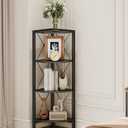 CHOEZON 4-Tier Corner Shelf, Corner Bookcase, 43.3" Tall Vertical Display Rack, Plant Stand, Open Storage Shelf, for Living Room, Bedroom, Study, Kitchen, Black TCJ14BB