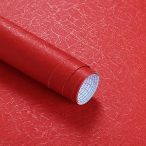 Safiyya 393"x 17.3" Red Silk Wallpaper Textured Contact Paper Removable Wallpaper Peel and Stick for Walls Solid Color Decorative Self Adhesive Wall Paper Vinyl Rolls
