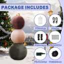 Giant Inflatable Christmas Velvet Ball, 5FT 3-in-1 Inflatable Christmas Ornament, Giant Indoor Outdoor Inflatable Balls Decor Xmas New Year Lawn Garden Yard Thanksgiving Day Party (Vertical)