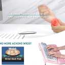 Computer Keyboard Wrist Rest Stand Set for Desktop, Keyboard Holder Easy Typing with Wrist Pad for Office, Home, School - Pink