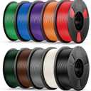 UJOY3D 10kg Hyper PLA+ 3D Printer Filament Bundle, Upgraded PLA+ Filament 1.75mm, 1kg Spool 10 Pack, Black+Cream White+Grey+Red+Cobalt Blue+Green+Christmas Green+Orange Yellow+Coffee Brown+Iris Purple
