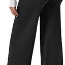 Straight Leg Leggings Women, Butt Lifting High Waisted Wide Leg Yoga Pants, No Front Seam Workout Gym Lounge Pants (Black, S)