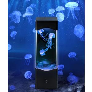 Jellyfish Lamp Mesmerizing Lava Lamp, Multi-Color Jelly Fish Light, Ideal Gifts for Kids and Adults, Jellyfish Night Light for Home (Medium, Black)