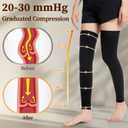 Medical Compression Stockings for Women & Men, 20-30 mmHg Footless Thigh High Compression Socks, Long Graduated Compression Sleeves, Full Leg Pressure Support Hoses for Varicose Veins, Edema