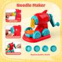 3-in-1 Color Dough Kitchen Creations Set for Kids Aged 3-8, 24 Colors Dough Playset with Ice Cream/Noodle/Hamburger Makers, Food Modeling Art Crafts Pretend Play Toys for Boys Girls