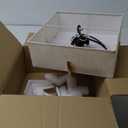 Modern Semi Flush Mount Ceiling Light Fixture, 12" Drum Fabric Linen Shade, Gold Square Design for Bedroom, Living Room, Dining Room, Kitchen - Stylish Flush Mount Ceiling Light