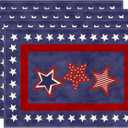 XCHI Blue Patriotic Red White Stars America 4th of July Memorial Day Independence Day Placemats Set of 4 Table Mats Decorations 12x18 Inch