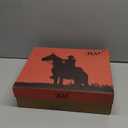 IUV Cowboy Boots For Women Square Toe Wide Western Boots Mid Calf Cowgirl Boots Pull On Fashion Embroidered Cowboy Boots (11, Coffee)