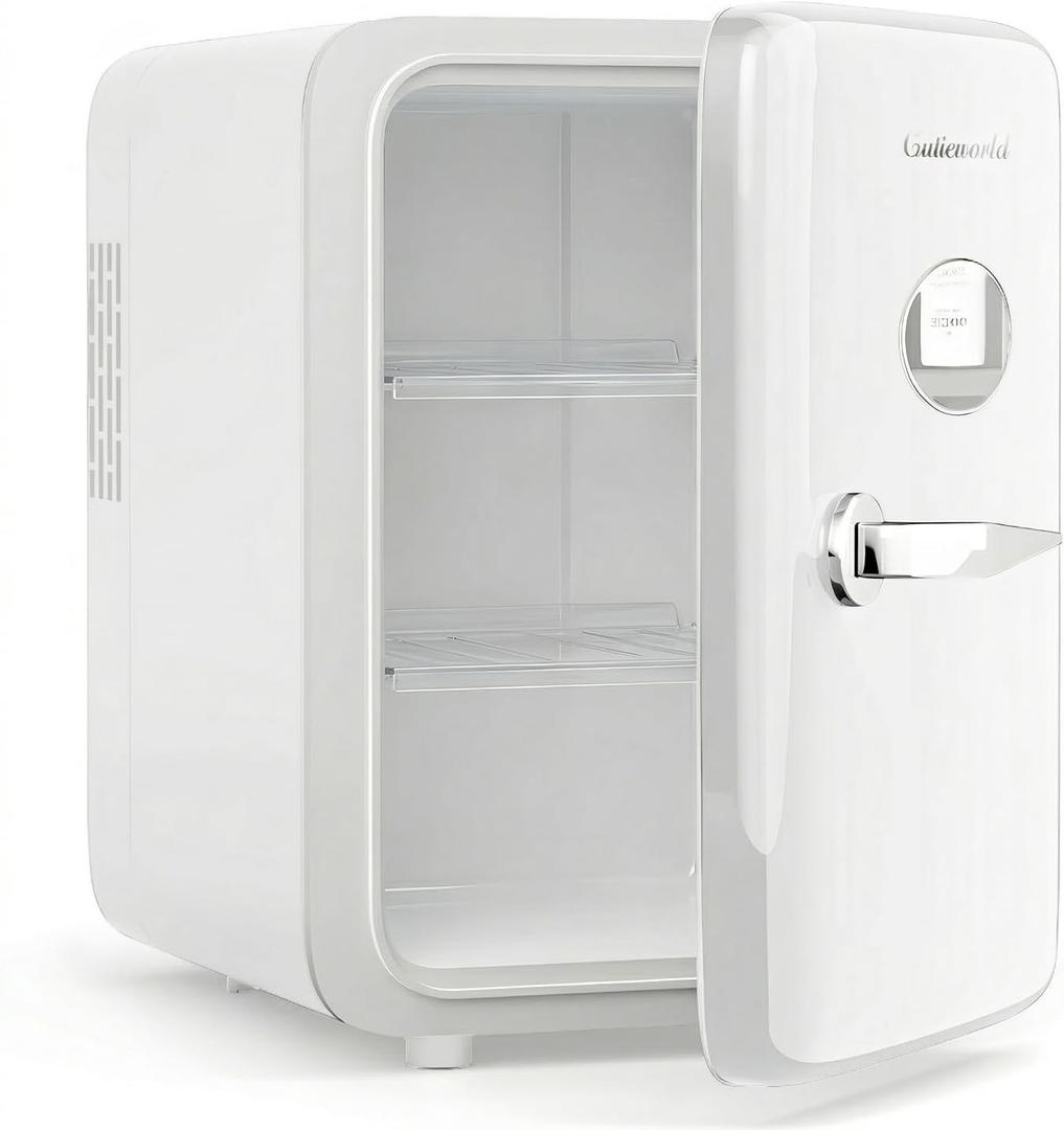 Skincare Fridge - 4L Makeup Fridge for Refrigerating Makeup, Skincare and Food, Mini Fridge for Bedroom, Office and Car, Cooler and Warmer, Beverage Cooler, Pearly White