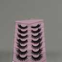 Mink Lashes Wispy 6D False Eyelashes 17mm Volume Cat Eye Lashes that Look Like Extensions Strip Lashes Pack