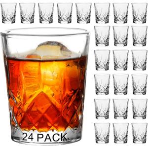 Ruckae 24 Pack 1.5oz Shot Glasses Set Crystal Shot Glass Bulk Clear Cone Shot Glasses for Vodka Tequila Whiskey Liquor (Transparent)