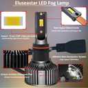 12278 PSX26W LED Fog Light Bulb 60W Canbus Error Free 12000LM Extremely Bright Car Fog Lamp Replacement, Amber Yellow, 2 Packs