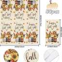 Whaline 80Pcs Fall Guest Paper Napkins Hello Fall Pumpkin Leaves Floral 3 Ply Disposable Napkins Autumn Rustic Dinner Hand Towels for Harvest Thanksgiving Party Table Decor