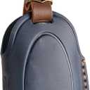 Leather Key Fob Cover with Keychain Compatible with Loniq 6 Grandeur GN7 KONA Santa fe Elantra (Blue)