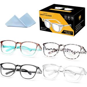 KeeiZoes Safety Glasses Anti Fog Goggles For Women, Nurses Protective Eyewear Blue Light & UV Blocking Eye Protection Glasses