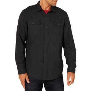 Amazon Essentials Men's Flannel Shirts, Long-Sleeve, Slim-Fit, Two-Pocket, Plaid (Medium, Black)