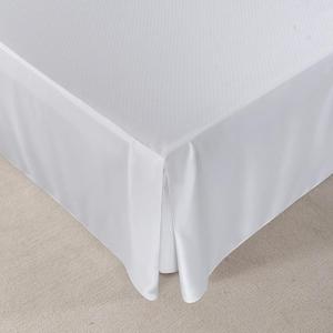 Bed Skirt King Size, 14 Inch Drop Pleated Bed Skirt with Platform, Rayon Derived from Bamboo, Breathable & Soft, White, 14'' King