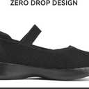 Women's Wide Toe Waterproof Chelsea Orthopedic Boots Ankle Slip on Booties Low Heel Comfortable Flat Lightweight Walking Boots (8.5 Wide, Black Mary Jane Flats)