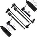 SCITOO 8pcs Front Suspension Kit Outer Inner Tie Rod End w/Boot Sway Bar Link fit 2004-2012 for Chevy for Malibu for Pontiac G6 for Saturn Aura