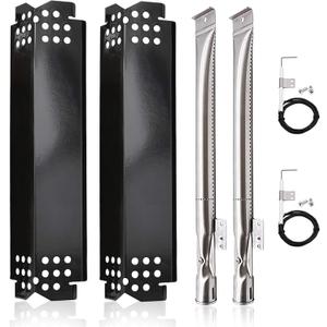 Criditpid Grill Replacement Parts for Nexgrill 2 Burner 720-0864M, 720-0864, 720-0830H, 720-0888N, 720-0864R, Grill Heat Plate Shields, Burners and Igniters for Nexgrill 720-0864M Replacement Parts (Porcelain Steel)