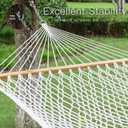 Gafete 13FT Hammocks 59" Width with Tree Straps, Traditional Hand-Woven Double Rope Hammock with Free Chains and Hooks, Hardwood Spreader Bar for 2 Person, Outdoor, Patio, Indoor, Max 450Lbs (Natural)
