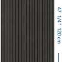 4-Piece Wood Slat Wall Panel for Interior Wall Decor Noise Cancelling 47.2" x 23.6" Peel and Stick Acoustic Decorative 3D Sound Absorbing Wall Paneling, Black Grey, 4pcs - 47.2" x 23.6"
