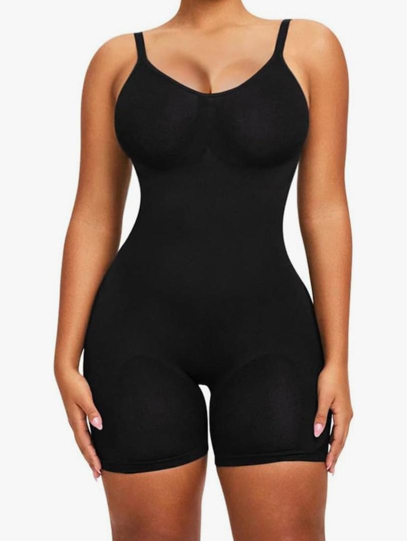 No Brand Shapewear Tummy Control Bodysuit Thong or Brief: Sculpting Shaper Tank Top Bodysuits & Snatched Waist Body Suit M/L
