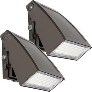 DAKASON (2 Pack) 60W LED Wall Pack, Dusk-to-Dawn Photocell, Adjustable Head, Full Cut-Off Security Light, 5000K 6600lm Replaces 200-300W HPS/HID IP65 Waterproof Outdoor Lighting Fixture, ETL Listed