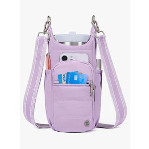 Telena Water Bottle Holder with Strap RFID Crossbody Bags for Women for Walking, Hiking, Cycling, Purple 