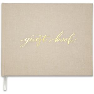 Personalized Wedding Guest Book-for Wedding Reception and Various Celebrations Including Birthday Parties, Anniversaries, Baby Showers-100 Blank Pages for Guest Signatures and Photo Displays (Beige)