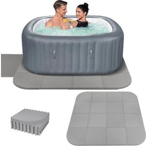 Nisorpa 85 Inch Hot Tub Mat for Inflatable Tub 1/2" Extra Thick Hot Tub Pad Non Slip EVA Foam Padding Flooring Protector Pool Pad for Indoor Outdoor Inflatable Hot Tub Accessories