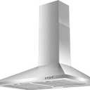SNDOAS Range Hood 30 inch,Wall Mount Range Hood in Stainless Steel With Ducted/Ductless Convertible,Stove Vent Hood with Aluminum Filters,3 Speed Exhaust Fan,LED Light,Button Control