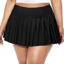 Women's Plus Size Micro Mini Pleated Skirts High Waist Short Skater Skirt Y2k Club Cheer Skirt Size XL