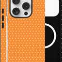 Magnetic Case for iPhone 16 Pro Max, Compatible with MagSafe, Aesthetic Polka Dot Cute Design for Women, Hybrid 2-Layer Hard Shell Phone Cover, Orange