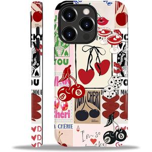 DAIZAG Case for iPhone 13 Pro,Lovely Phone Case for Girls Women,Scratch Resistant Shockproof Protective Cover-Lucky Cherry Heart