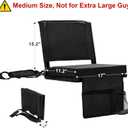 Stadium Seats with Back Support for Bleachers, Folding Bleacher Seat Bleacher Chairs with Back and Cushion, Padded Stadium Chair with Shoulder Strap, 3 Large Mesh Pocket & Carry Handle