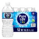 Pure Life Purified Water Bottles, 12 Pack - Still Bottled Water Enhanced with Minerals for a Crisp Taste, Plastic Bottles - 16.9 Fl oz (EXP 09/30/27)