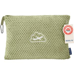 BEDELITE Travel Blanket with Bag, Ultra-Soft Jacquard Fleece Blanket with Luggage Sleeve & Backpack Clip, Airplane Blanket Travel Essentials, Lite Green, One Size