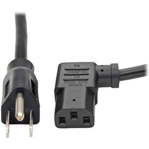 Tripp Lite Standard Computer Power Cord 10A,18AWG (NEMA 5-15P to Left Angle IEC-320-C13) 6-ft.(P006-006-13LA)
