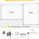 Double-Sided Magnetic Whiteboard, 18" x 12" Dry Erase Board Aluminum Frame for Wall, White Board Marker Board for Kitchen, Memo, School, Home, Office