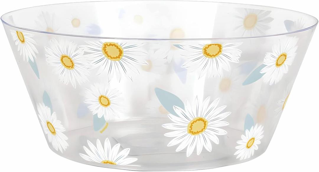 Fresh Daisy Plastic Serving Bowl - (10" x 10") 1 Piece - Perfect Serveware for Seasonal Gatherings and Everyday Use