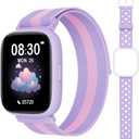 Smart Watch for Kids No Phone No APP Needed, 1.83" Fitness Tracker Watch with Pedometer, Step Counter Heart Rate/Sleep Monitor, IP68 Waterproof, Puzzle Games for Girls Teens 5-12, Nylon (Lilac)