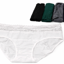Only 5 Knowyou Cotton Underwear for Women Cheeky Bikini Womens Underwear Pack Sexy Lace Wasit Hipster Brief Panties for Ladies-XL