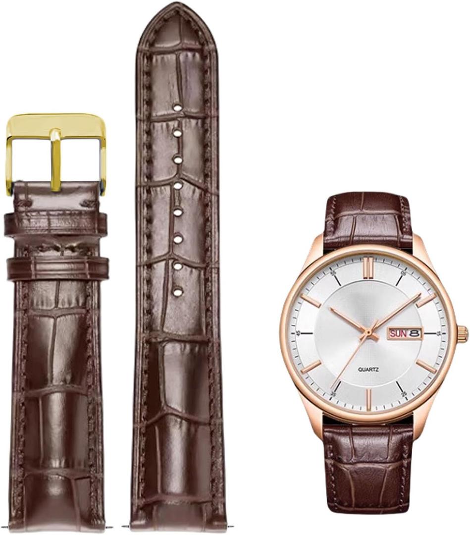 Quick Release Genuine Leather Watch Band Italian Alligator Grain Calfskin Business Casual Universal 12 to 24mm Men Women
