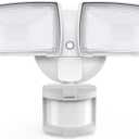 LEPOWER LED Motion Sensor Security Lights Outdoor, 30W 3200LM, 5500K, IP65 Waterproof, 2 Head Motion Detector Flood Light for Garage, Yard, Porch, White (NOT Solar Powered)