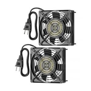 DEWENWILS 2 Pack 120V AC Fan, Waterproof Exhaust Fan 120mm, 13W 2800RPM 60CFM, DIY Cooling Fan for Refrigerator, Computer Case, Compressor Engine, Generator, UL Listed