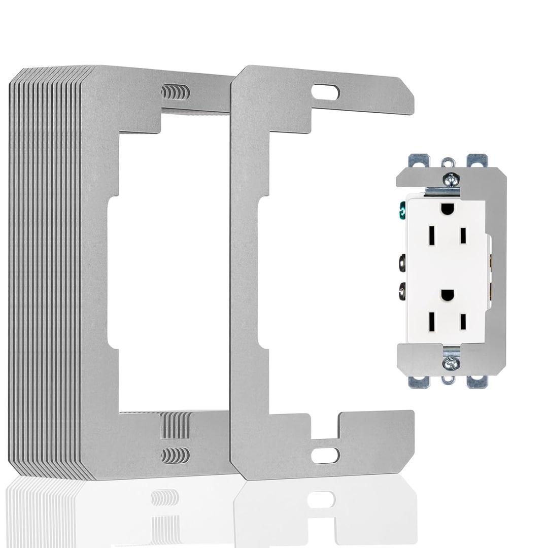 Wall Plate Spacer, 12Pack Metal Flush Fit Device Level Plate for Wall Outlet Repair and Loose Electrical Plug Fix, Outlet Spacers Extender Shims for Electrical Box/Switch