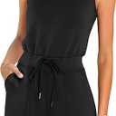 Romper for Women Short Jumpsuit Summer Casual Dressy Sleeveless Outfits Beach Vacation 2025 Trendy One Piece Clothes, Size M