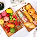 2 PCS 16 x 12 in Large Solid Acacia Rectangular Wood Serving Trays Natural Wooden Boards Serving Platters for Bar Coffee Party Dessert Tray